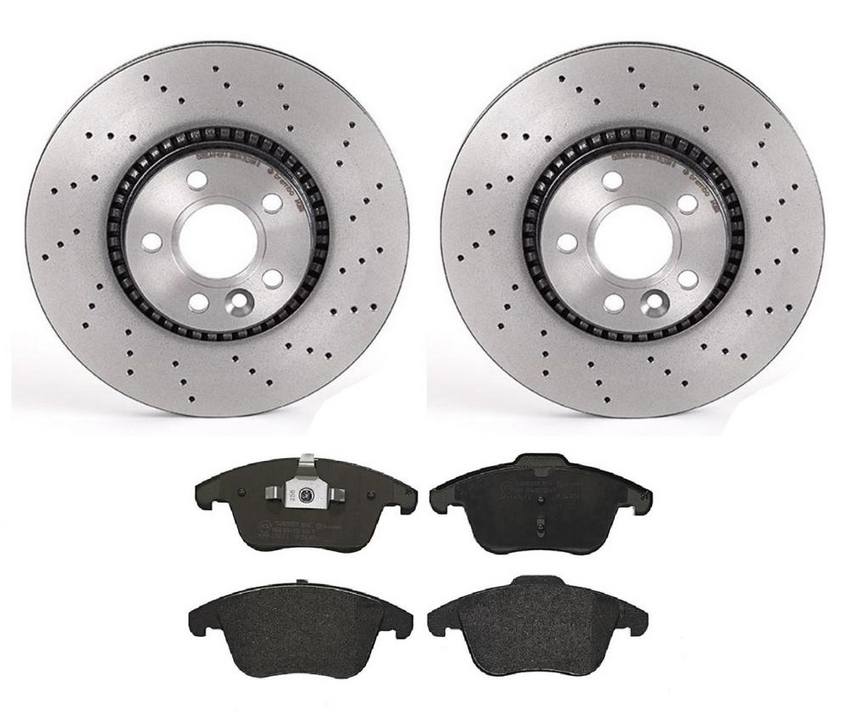 Brembo Brake Pads and Rotors Kit - Front (316mm) (Xtra) (Low-Met)